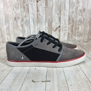 Volcom Skate Shoes Men's US 11‎ Gray Black Red Low Top Sneakers FTWMC